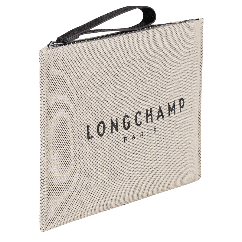 Longchamp |Essential Pouch Ecru – Canvas |Ecru Longchamp |Essential Pouch Ecru – Canvas |Ecru