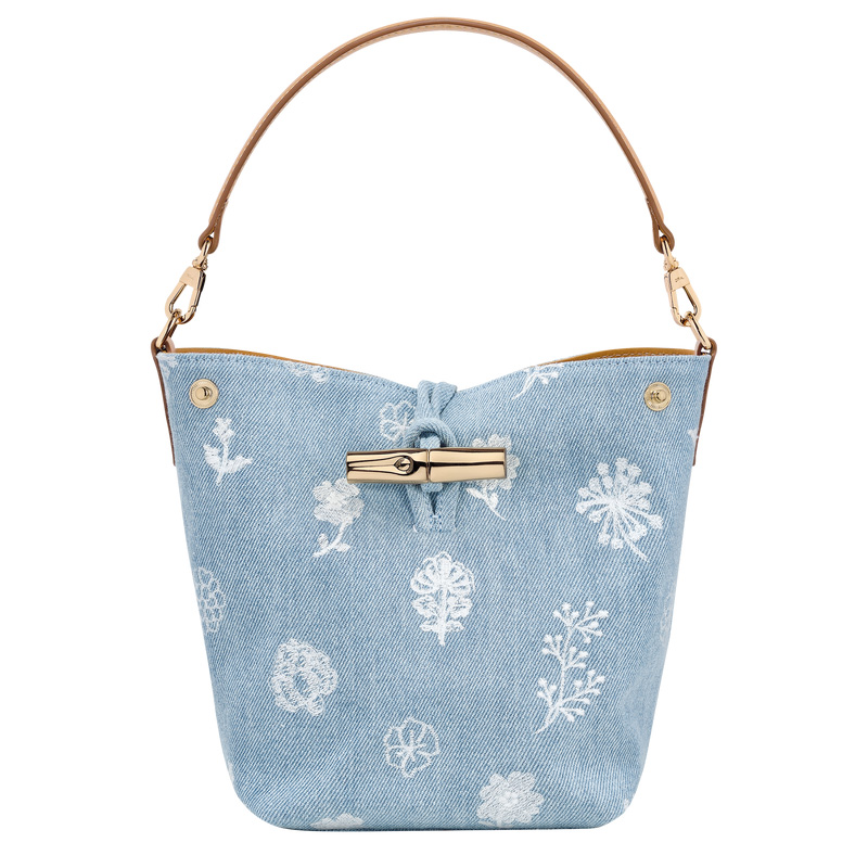 Longchamp |Le Roseau XS Beuteltasche Himmelblau – Canvas |Himmelblau