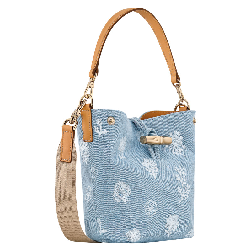 Longchamp |Le Roseau XS Beuteltasche Himmelblau – Canvas |Himmelblau