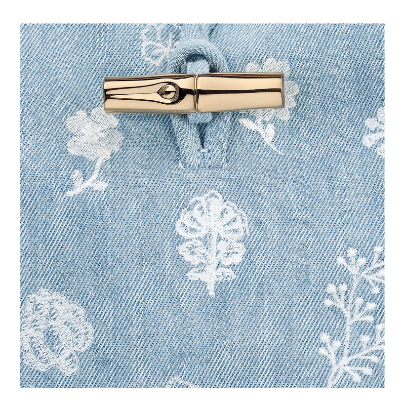 Longchamp |Le Roseau XS Beuteltasche Himmelblau – Canvas |Himmelblau