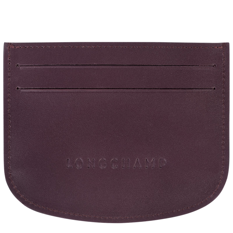 Longchamp |Pure Kartenetui Aubergine – Leder |Aubergine