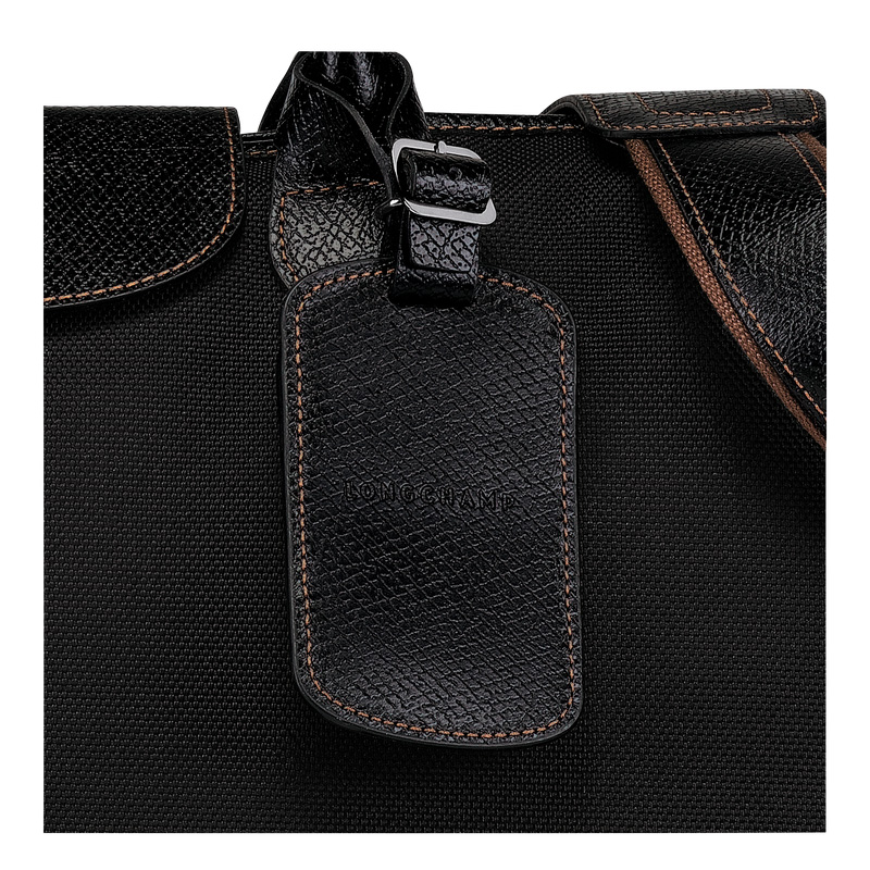 Longchamp |Boxford L Reisetasche, Schwarz – Recyceltes Canvas |Schwarz