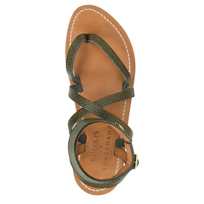 Longchamp |x K.Jacques Sandalen, Forest – Leder |Forest
