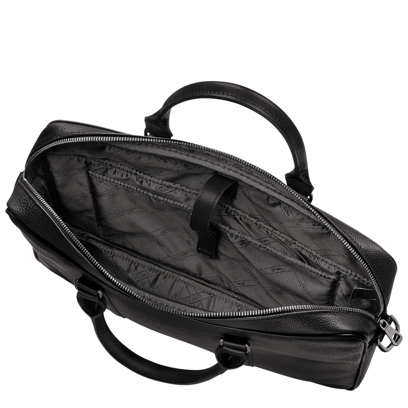 Longchamp |Le Foulonn XS Aktentasche Schwarz – Leder |Schwarz