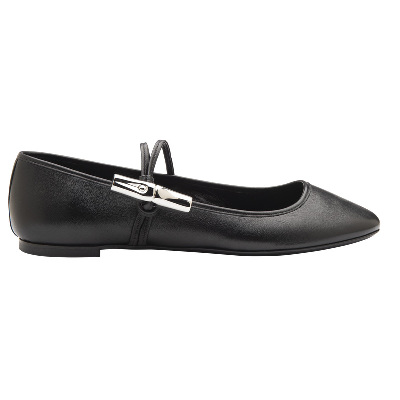 Longchamp |Le Roseau Ballerinas Schwarz – Leder |Schwarz
