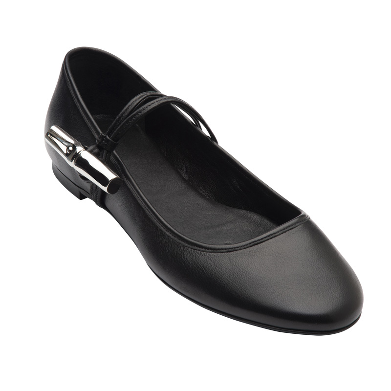 Longchamp |Le Roseau Ballerinas Schwarz – Leder |Schwarz