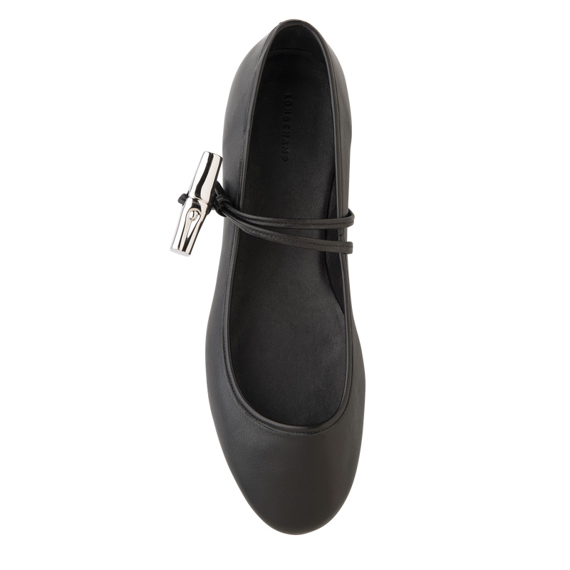 Longchamp |Le Roseau Ballerinas Schwarz – Leder |Schwarz