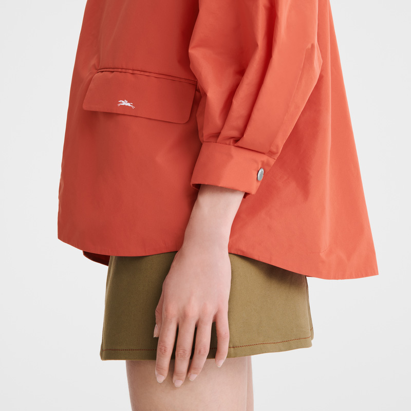 Longchamp |Kimonojacke Tomate – Technischer Taft |Tomate