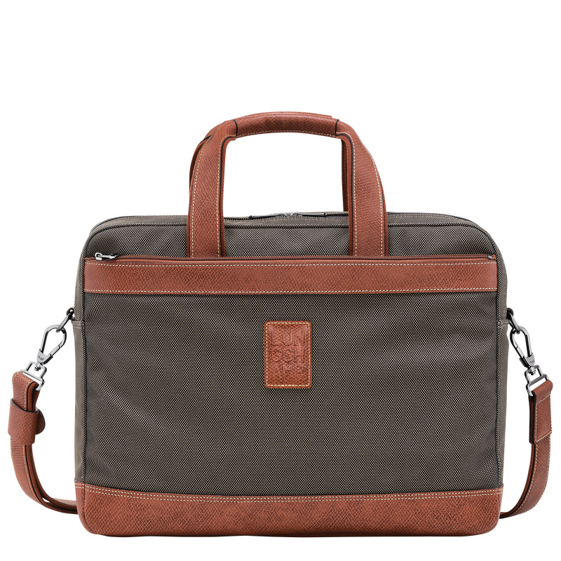Longchamp |Boxford L Aktentasche Braun – Recyceltes Canvas |Braun