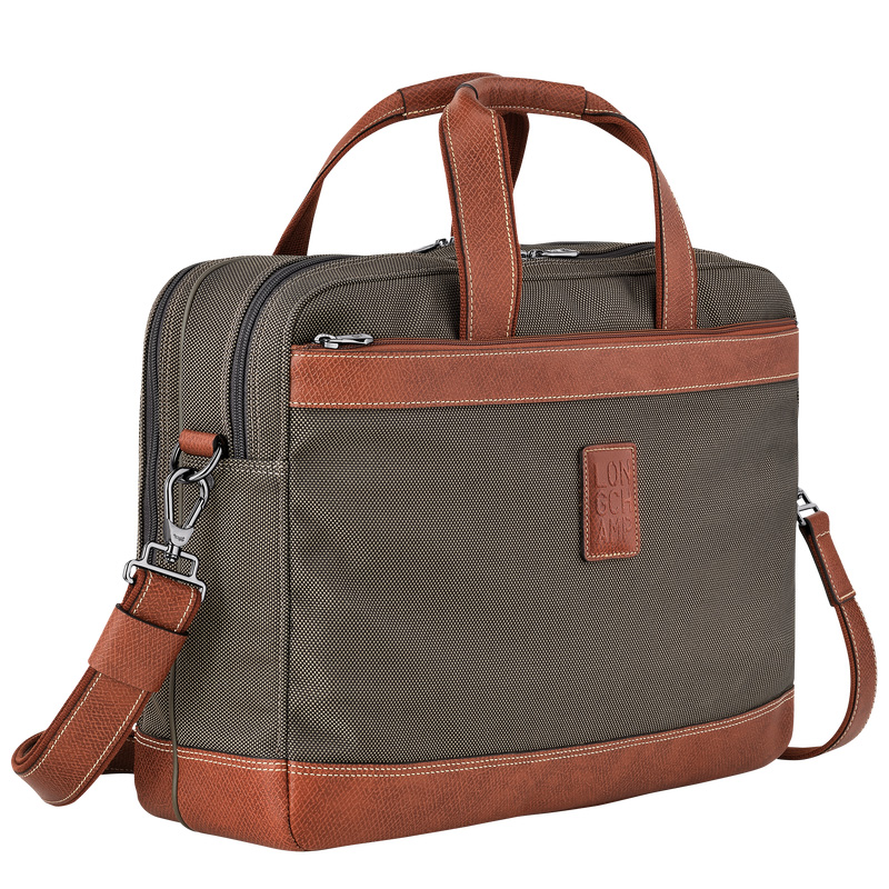 Longchamp |Boxford L Aktentasche Braun – Recyceltes Canvas |Braun