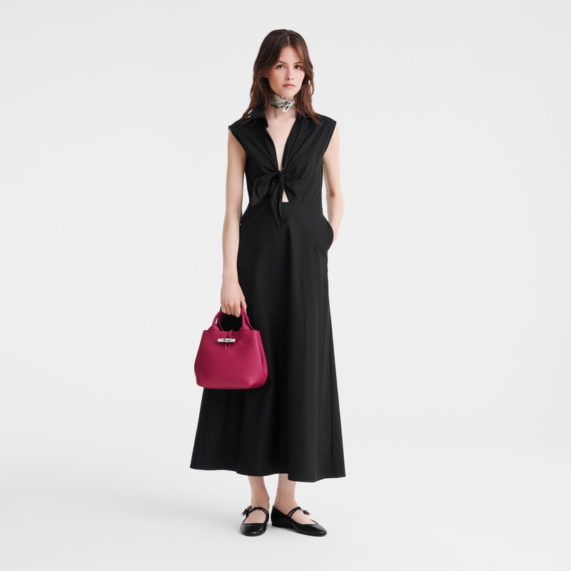 Longchamp |Le Roseau S Handtasche Rote Bete – Leder |Rote Bete