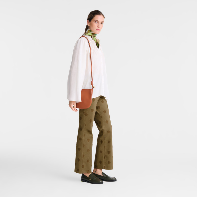 Longchamp |Le Roseau S Umhängetasche Bark – Leder |Rinde