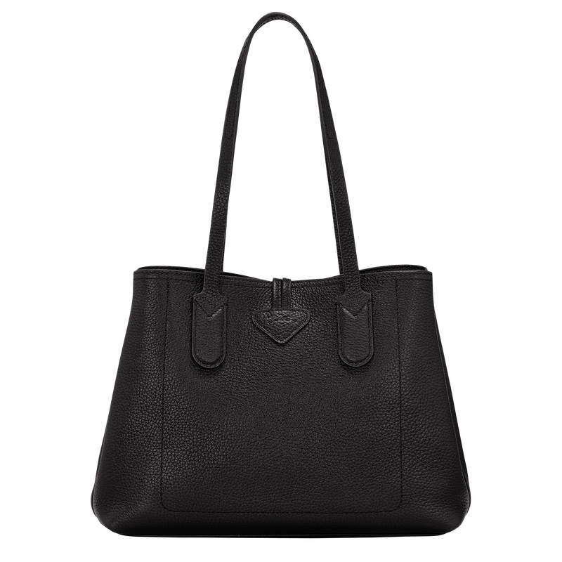 Longchamp |Le Roseau Essential M Tote Bag Schwarz – Leder |Schwarz