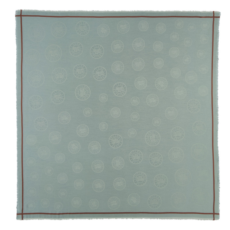 Longchamp |La Mdaille Schal, Eisenhut – Baumwollmischung |Eisenkraut