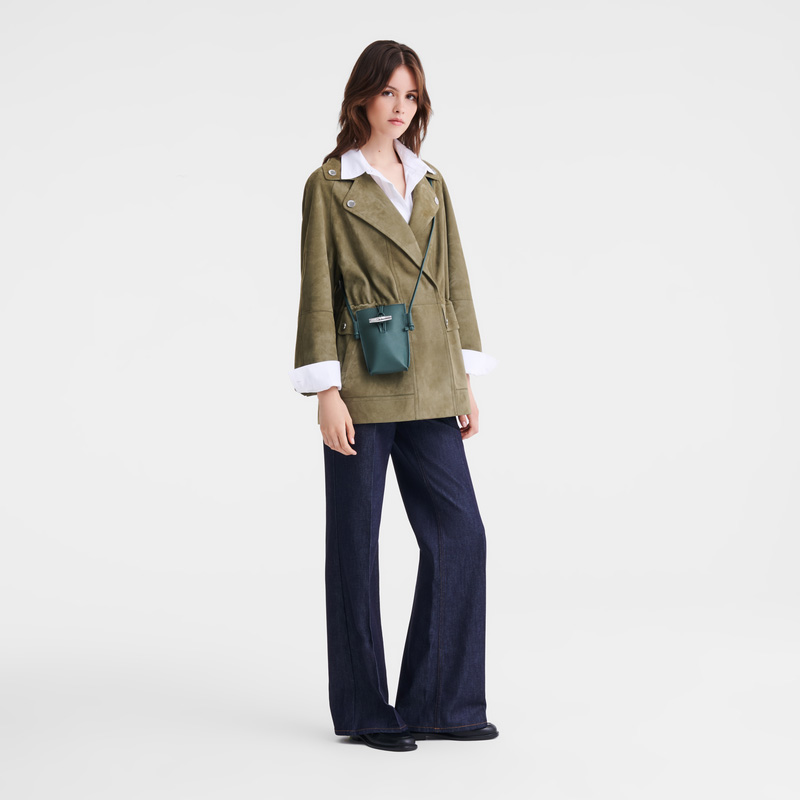 Longchamp |Le Roseau Handyhülle, Leder, Cedar