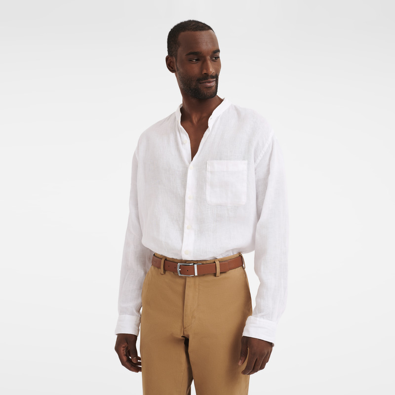 Longchamp |Le Foulonn Herrengürtel Schwarz/Karamell – Leder |Schwarz/Karamell