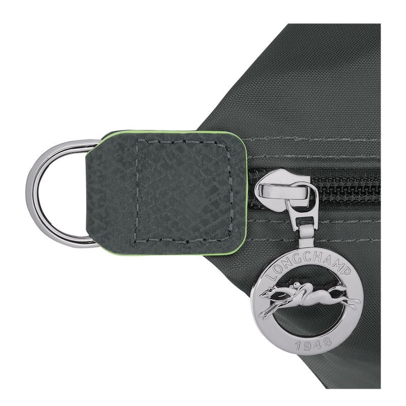Longchamp |Le Pliage Grüne Reisetasche, erweiterbar, Graphit – Recyceltes Canvas |Graphit