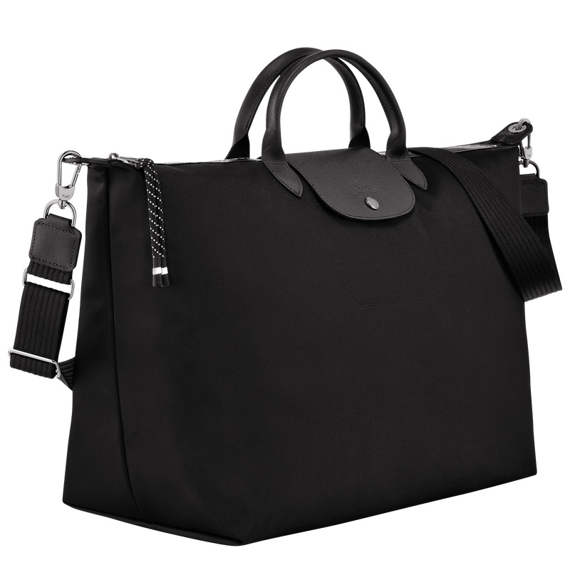 Longchamp |Le Pliage Energy L Reisetasche Schwarz – Recyceltes Canvas |Schwarz