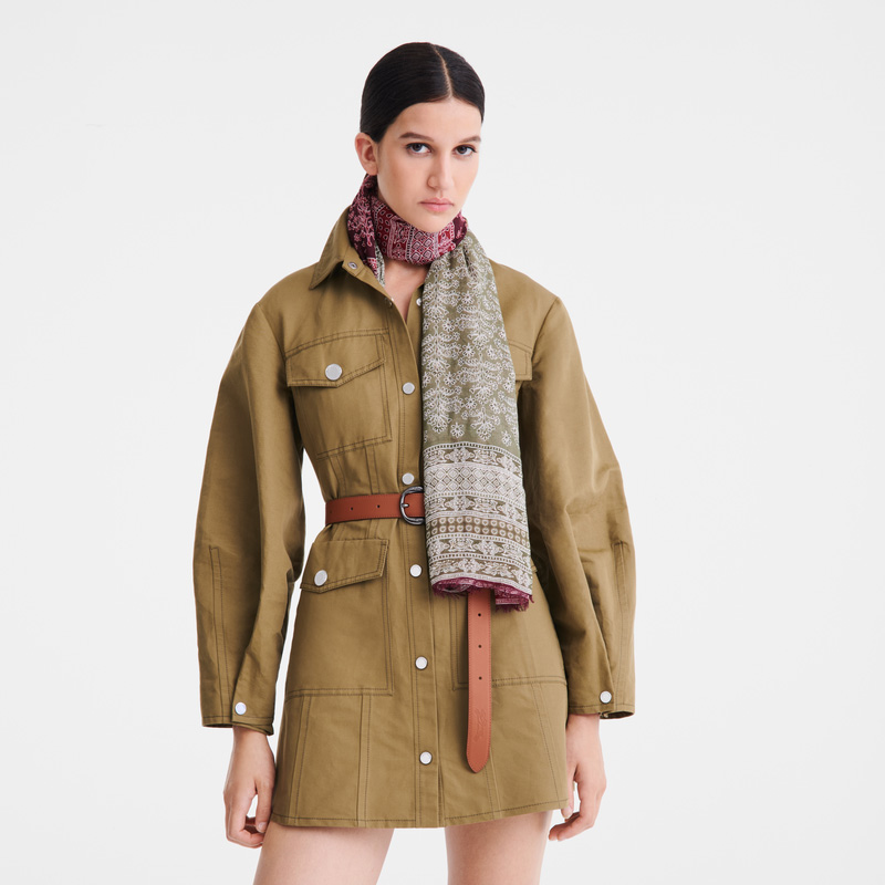 Longchamp |Stola „Baum des Lebens\", Aubergine – SONSTIGES |Aubergine