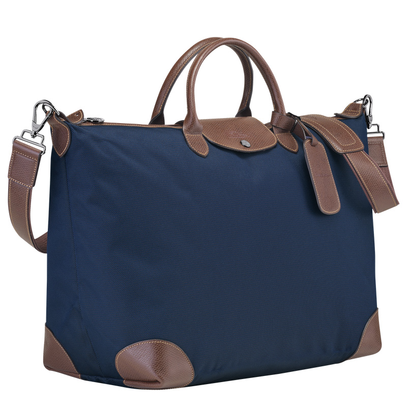 Longchamp |Boxford L Reisetasche Blau – Recyceltes Canvas |Blau