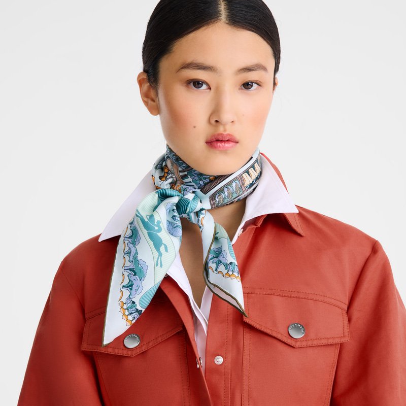 Longchamp |Vegetable Garden Seidenschal 90 Marineblau – SONSTIGES |Marineblau