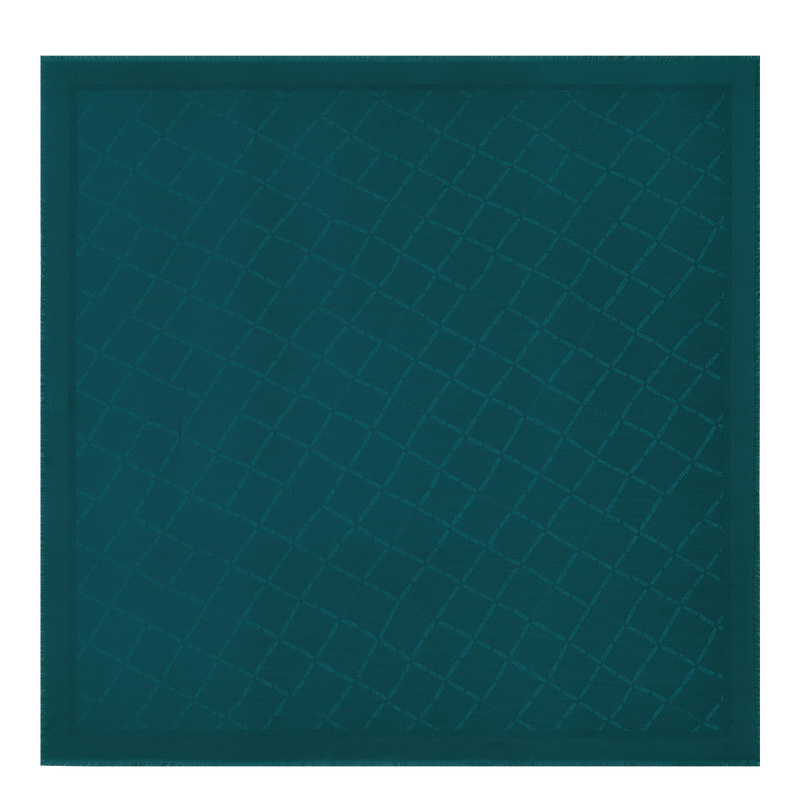Longchamp |Le Roseau Schal, Tintenblau – Seidenmischung |Tintenblau