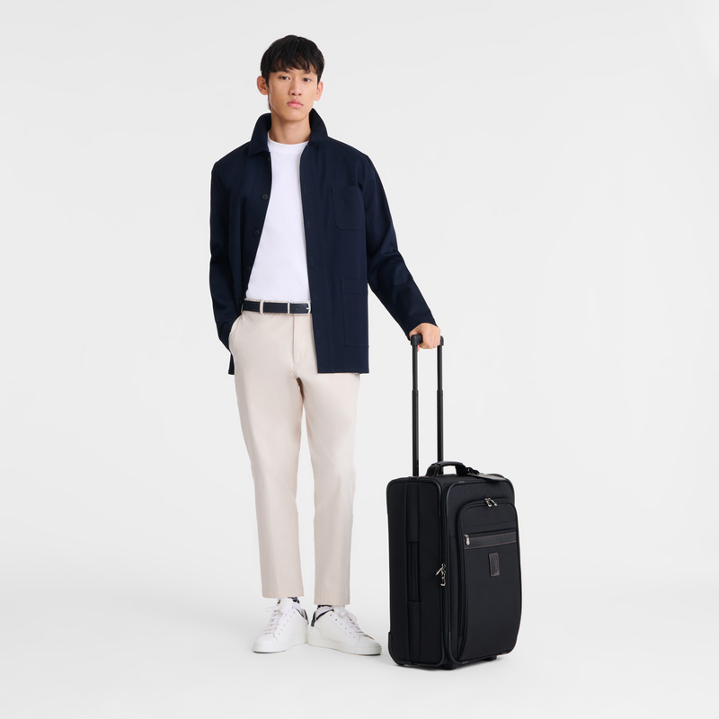 Longchamp |Boxford M Handgepäck Schwarz – Recyceltes Canvas |Schwarz