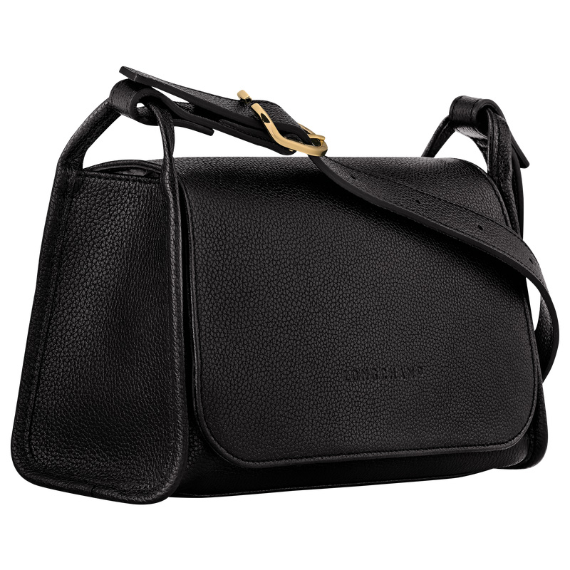 Longchamp |Le Foulonn M Umhängetasche Schwarz – Leder |Schwarz