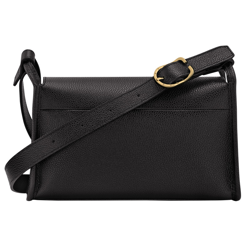 Longchamp |Le Foulonn M Umhängetasche Schwarz – Leder |Schwarz