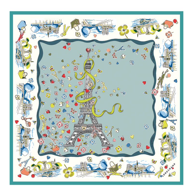 Longchamp |Equestrian Tower Seidenschal 50 Eisenkraut – SONSTIGES |Eisenkraut