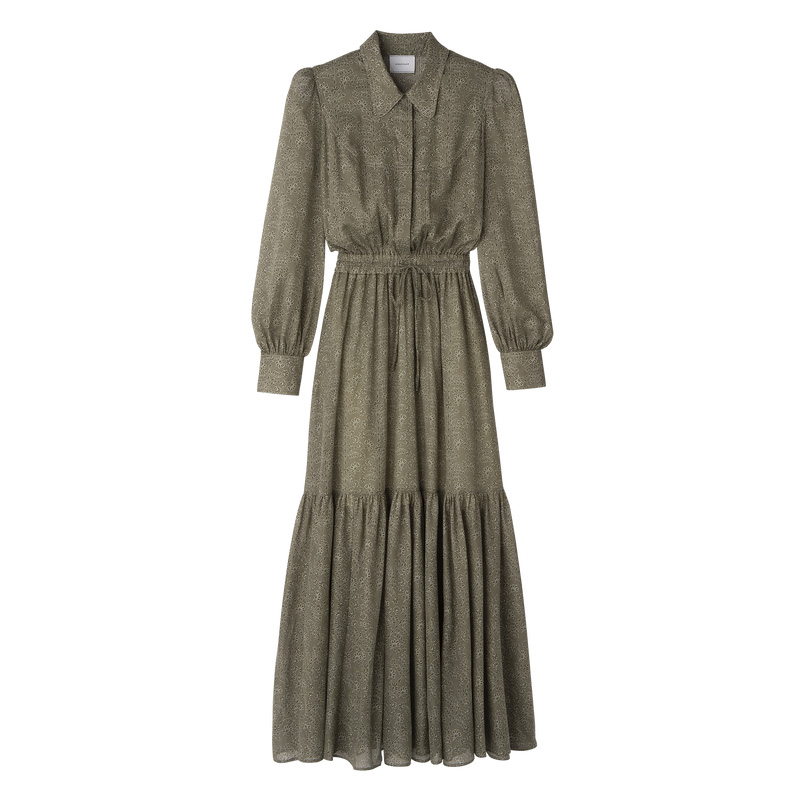 Longchamp |Langes Kleid Laurel – Bedruckter Schleier |Laurel