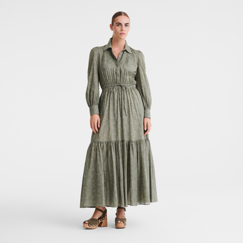Longchamp |Langes Kleid Laurel – Bedruckter Schleier |Laurel