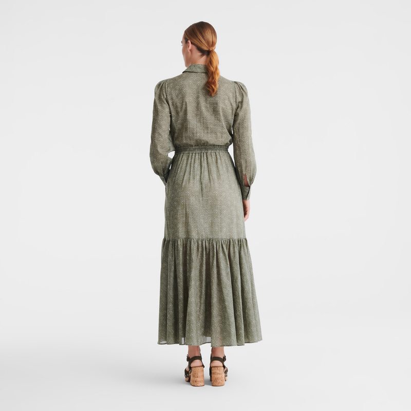 Longchamp |Langes Kleid Laurel – Bedruckter Schleier |Laurel