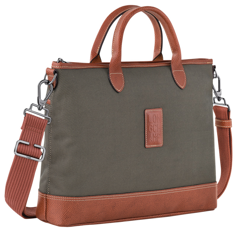 Longchamp |Boxford S Aktentasche, Braun – Recyceltes Canvas |Braun