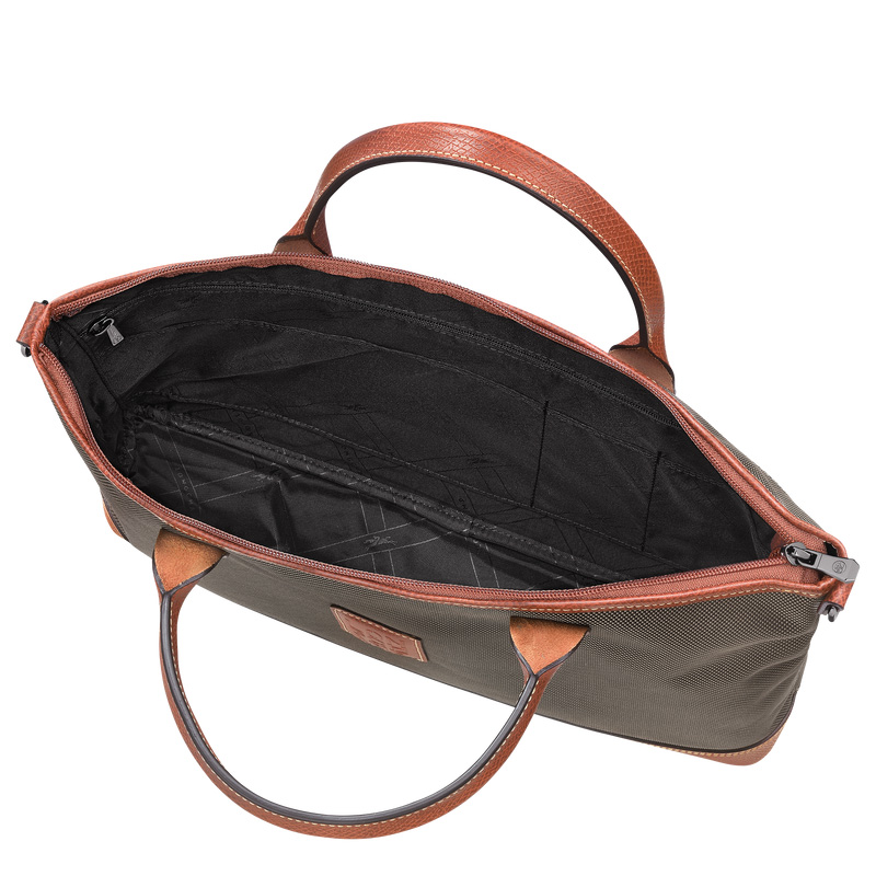Longchamp |Boxford S Aktentasche, Braun – Recyceltes Canvas |Braun