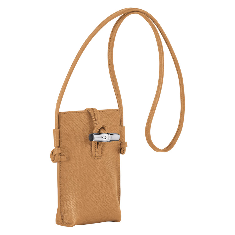 Longchamp |Le Roseau Handyhülle Walnuss – Leder |Walnuss