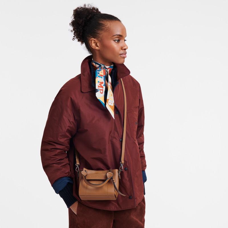 Longchamp |3D XS Handtasche Natur – Leder |Natur