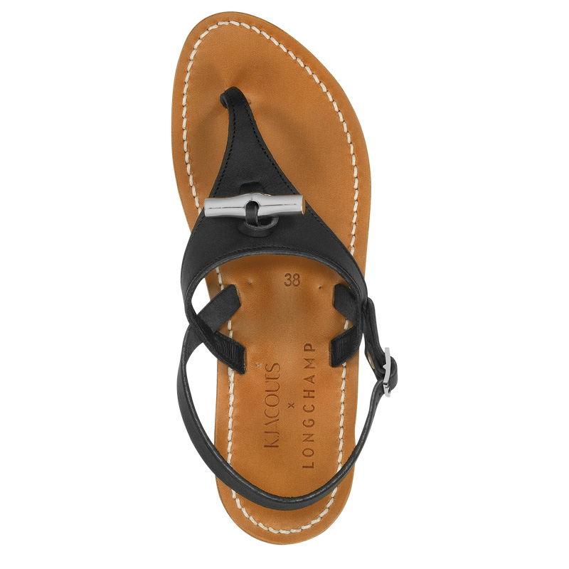 Longchamp |x K.Jacques Sandalen Schwarz – Leder |Schwarz
