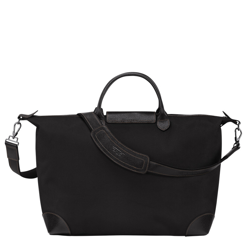 Longchamp |Boxford L Reisetasche, Schwarz – Recyceltes Canvas |Schwarz