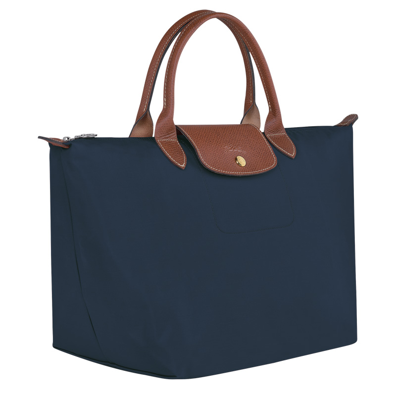 Longchamp |Le Pliage Original M Handtasche, Marineblau – Recyceltes Canvas |Marineblau