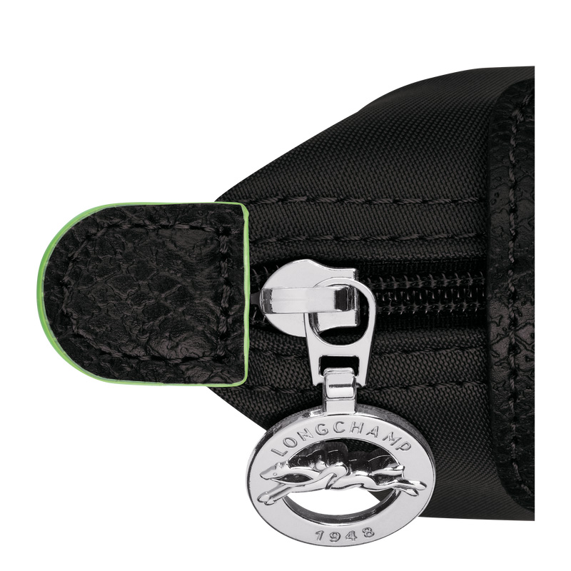 Longchamp |Le Pliage Grünes Portemonnaie Schwarz – Recyceltes Canvas |Schwarz