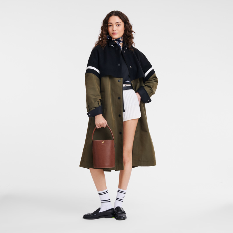 Longchamp |Pure S Beuteltasche Braun – Leder |Braun