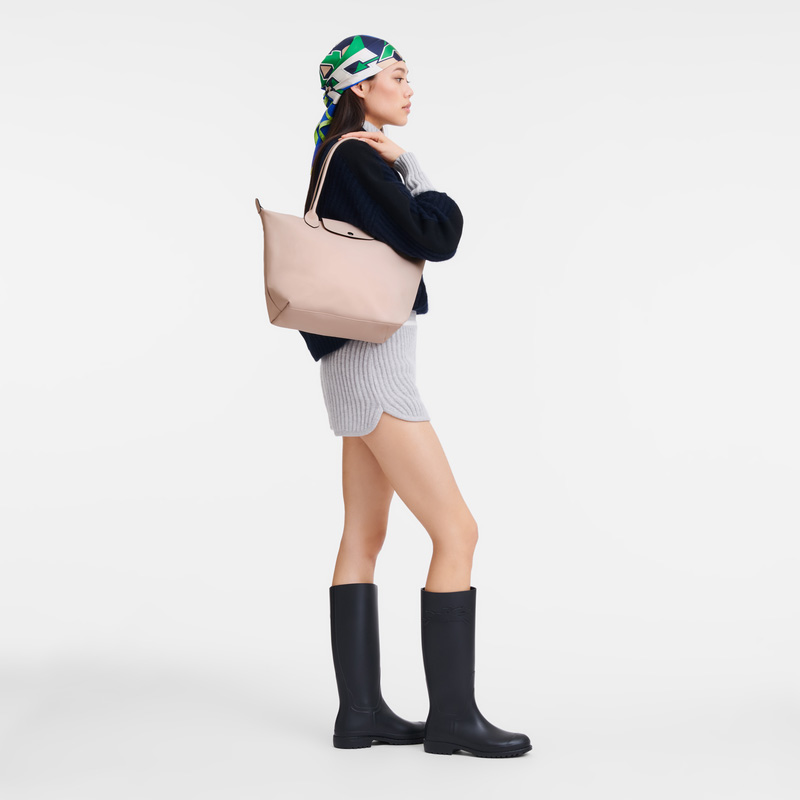 Longchamp |Le Pliage Xtra M Tragetasche Nude – Leder |Nude