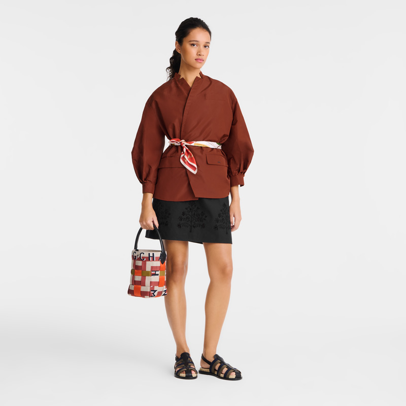 Longchamp |Re-Play XS Beuteltasche Wurzelholz/Rinde – Canvas |Wurzelholz/Rinde