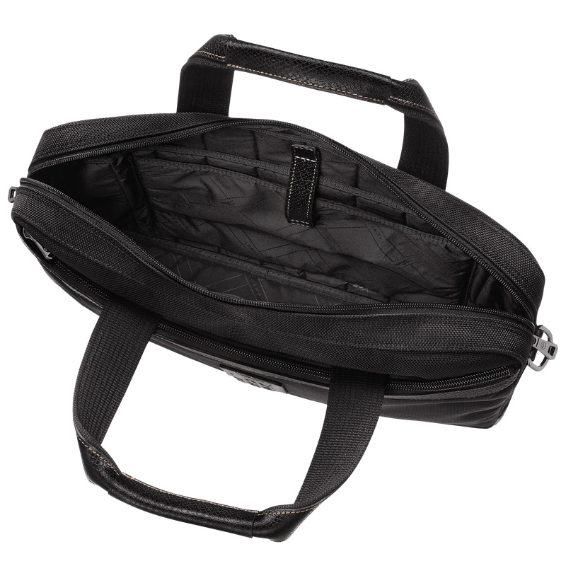 Longchamp |Boxford S Aktentasche Schwarz – Recyceltes Canvas |Schwarz