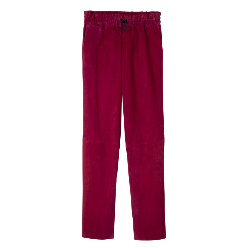 Longchamp |Gerade Lederhose Beetroot – Leder |Beetroot