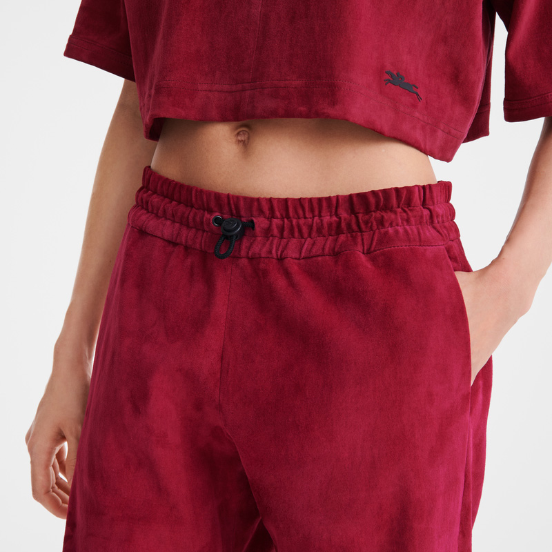 Longchamp |Gerade Lederhose Beetroot – Leder |Beetroot