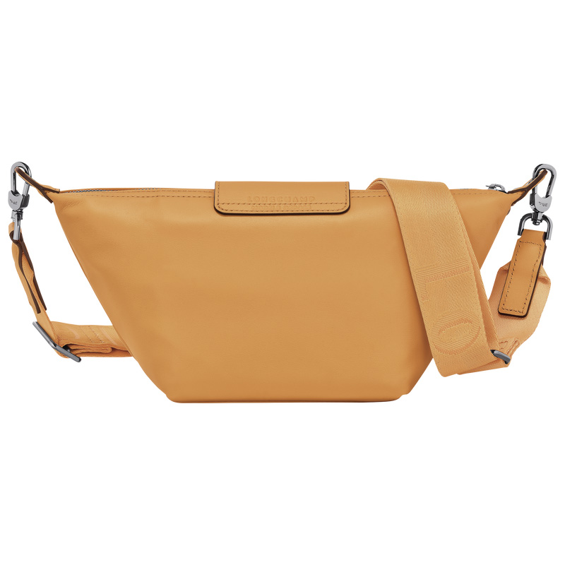 Longchamp |Le Pliage Xtra XS Umhängetasche, Honigbraun – Leder |Honig