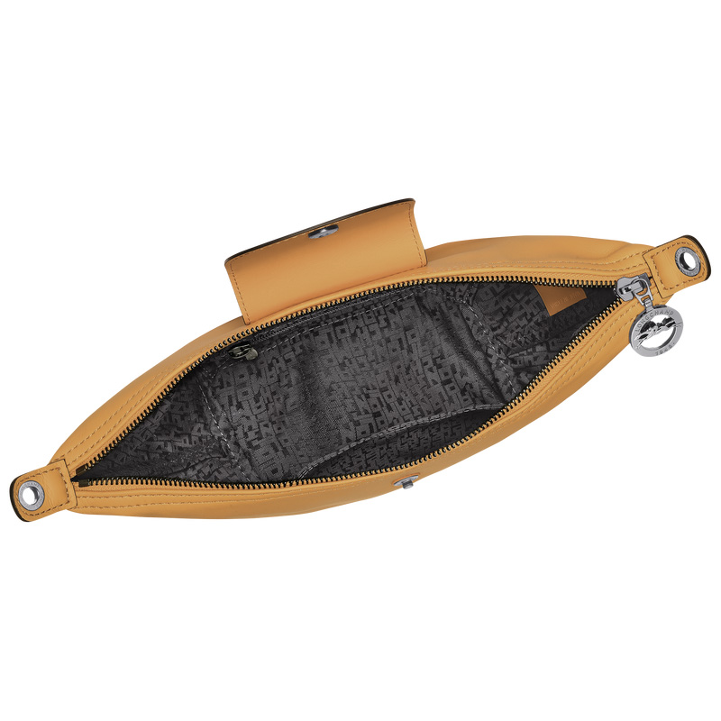 Longchamp |Le Pliage Xtra XS Umhängetasche, Honigbraun – Leder |Honig