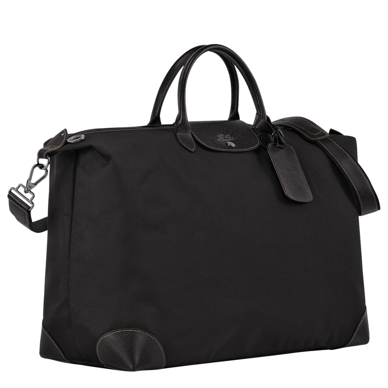 Longchamp |Boxford XL Reisetasche Schwarz – Recyceltes Canvas |Schwarz